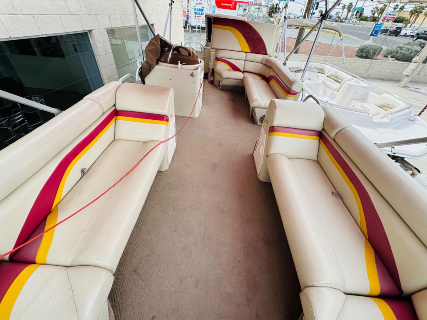 2005 White Voyager , located at 2190 Hwy 95, Bullhead City, AZ, 86442, (928) 704-0060, 0.000000, 0.000000 - 2005 Voyager Tritoon boat. red/white. double bimini tops. recently serviced. low hours. 215 hours. 5.0 220 hp mercruiser. 2 gas tanks. 2 new batteries. full winter cover . - Photo#5